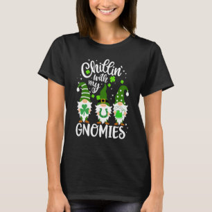Chillin With My Gnomies Irish Beer Shamrock St Pat T-Shirt