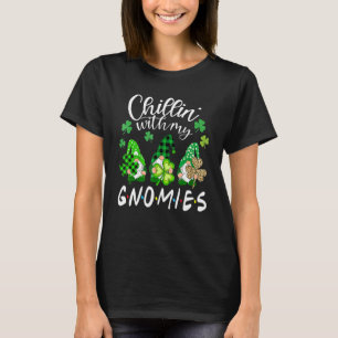 Chillin With My Gnomies Leopard St Patrick Day Iri T-Shirt