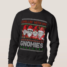 Chillin With My Gnomies Ugly Gnome Red Christmas