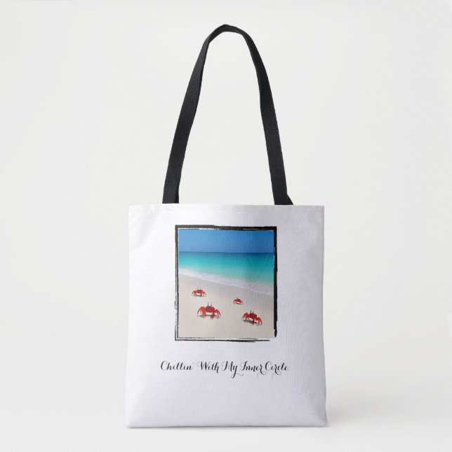 Chillin’ With My Inner Circle - Minimalist Beach Tote Bag (Front)