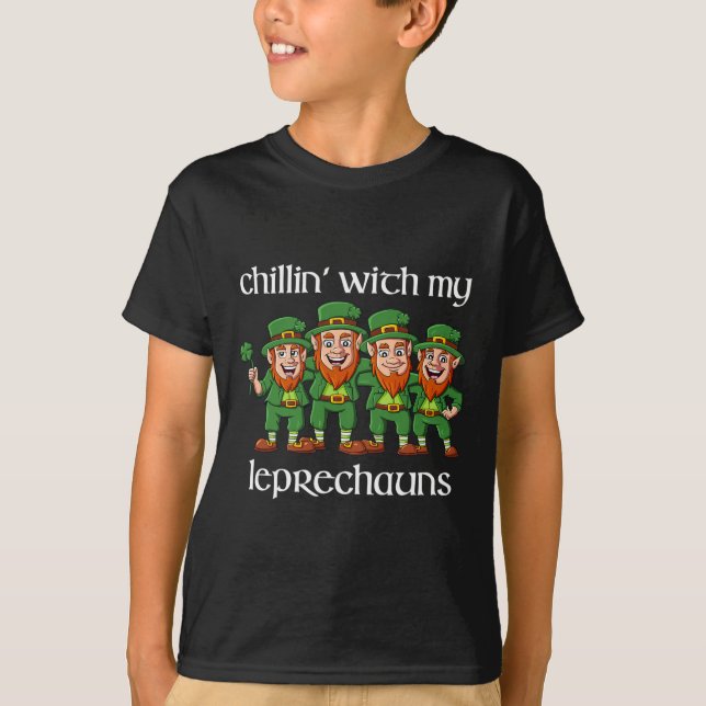 Chillin With My Leprechauns St Patricks Day Boys G T-Shirt (Front)