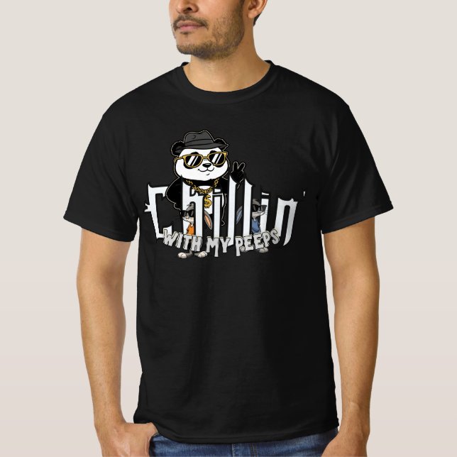 Chillin’ With My Peeps Funny Panda T-Shirt (Front)