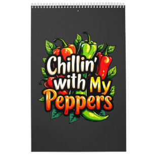 Chillin' with My Peppers - Colourful Chili Graphic Calendar