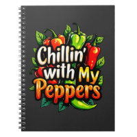 Chillin' with My Peppers - Colourful Chili Graphic
