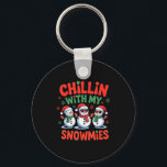 Chillin With My Snowmie Funny Christmas Snowman  Keychain<br><div class="desc">Chillin With My Snowmie Funny Christmas Snowman</div>