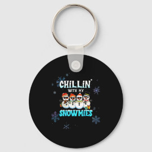Chillin With My Snowmie Women Christmas Snowman Te Keychain