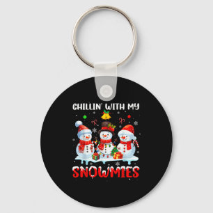 Chillin With My Snowmie Women Christmas Snowman Te Keychain