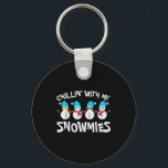 Chillin With My Snowmie Women Christmas Snowman Te Keychain<br><div class="desc">Chillin With My Snowmie Women Christmas Snowman Teacher Snow</div>