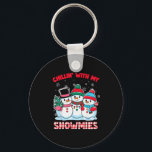 Chillin With My Snowmie Women Christmas Snowman Te Keychain<br><div class="desc">Chillin With My Snowmie Women Christmas Snowman Teacher Snow</div>