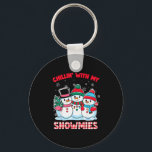 Chillin With My Snowmie Women Christmas Snowman Te Keychain<br><div class="desc">Chillin With My Snowmie Women Christmas Snowman Teacher Snow</div>