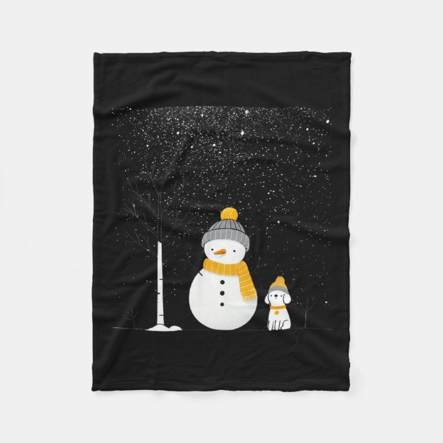 Chillin' With My Snowmies Christmas Frosty Snowman Fleece Blanket (Front)