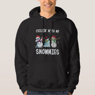 Chillin' with My Snowmies Christmas Xmas Snowman F Hoodie