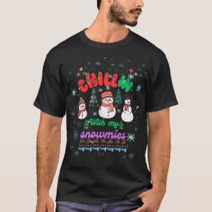 Chillin With My Snowmies -Cute Snowman Christmas  T-Shirt