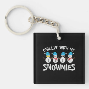 Chillin’ With My Snowmies - Cute Snowman Keychain