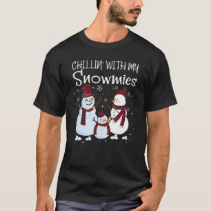 Chillin With My Snowmies Family Pyjamas Snowman Ch T-Shirt