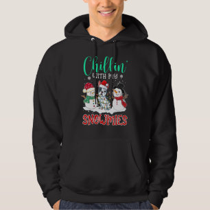 Chillin With My Snowmies French Bulldog Santa Chri Hoodie