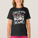 Chillin' With My Snowmies Funny Snowman Christmas T-Shirt<br><div class="desc">festive and fun family christmas group matching design that says "Chillin With My Snowmies",  for daughter,  son,  mom,  dad,  grandma,  grandpa,  grandkids,  family and friends,  snowman lovers,  for christmas</div>