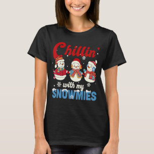 Chillin' With My Snowmies Retro Christmas Xmas Sno T-Shirt
