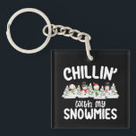 Chillin With My Snowmies Snowman Christmas Keychain<br><div class="desc">Chillin With My Snowmies Snowman Christmas</div>