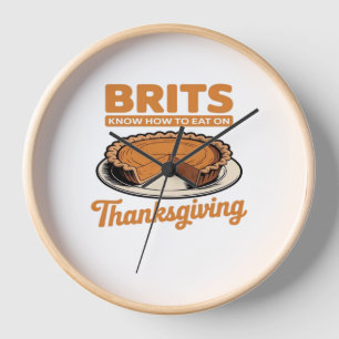 Chillin With My Turkeys Thanksgiving Family Essent Clock