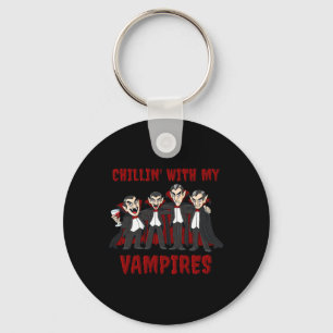 Chillin With My Vampires Halloween Boys Girls Kids Keychain