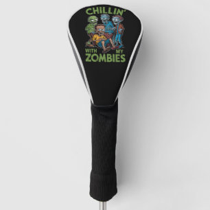 Chillin With My Zombies Halloween Boys Kids Funny Golf Head Cover