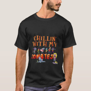 Chillin With My Zombies Halloween Boys Kids T-Shirt