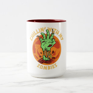 Chillin With My Zombies Two-Tone Coffee Mug