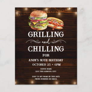 Chilling and Grilling 40th Birthday Invite