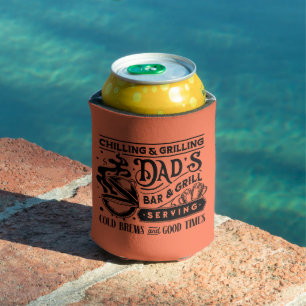Chilling and grilling dad's bar and grill design 2 can cooler