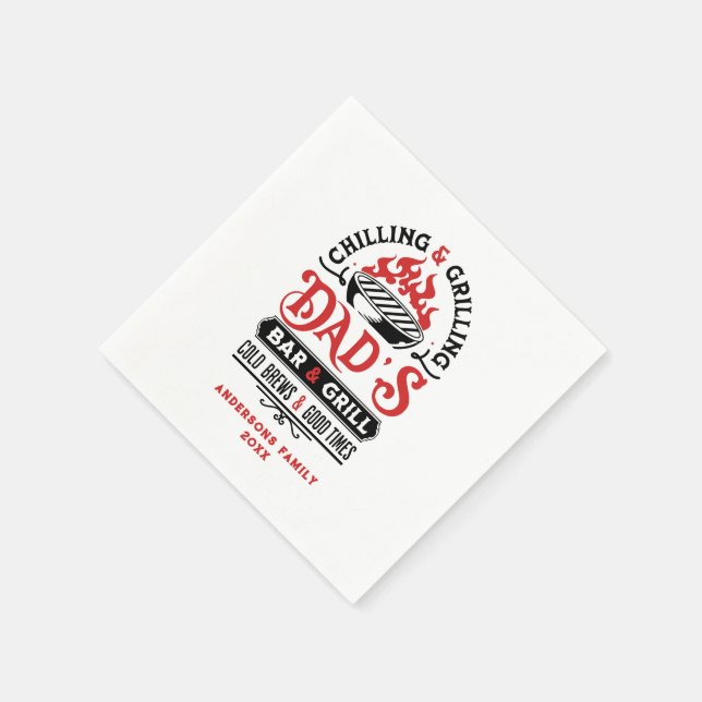 Chilling and grilling dad's bar and grill design 2 napkin (Corner)