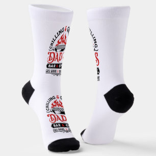 Chilling and grilling dad's bar and grill design 2 socks