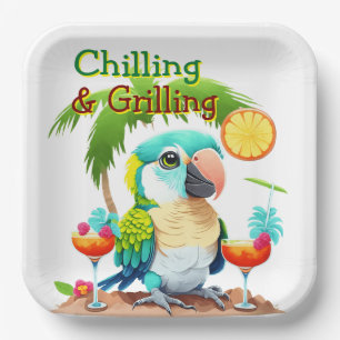 Chilling And Grilling  Paper Plate
