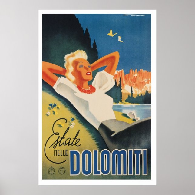 Chilling at Dolomites Alps Poster (Front)
