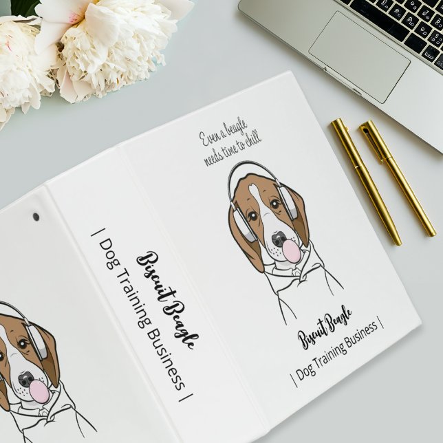 Chilling Beagle w Bubblegum Cute Funny Dog Binder (Creator Uploaded)