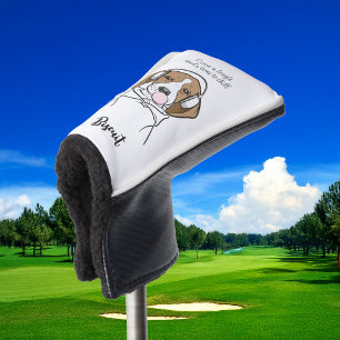 Chilling Beagle with Bubblegum Cute Funny Dog Golf Head Cover