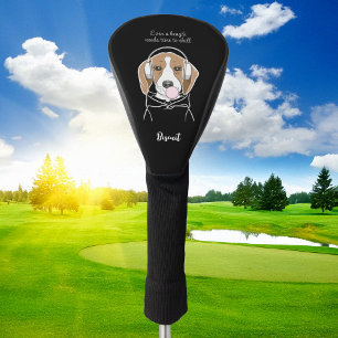 Chilling Beagle with Bubblegum Cute Funny Dog Golf Head Cover