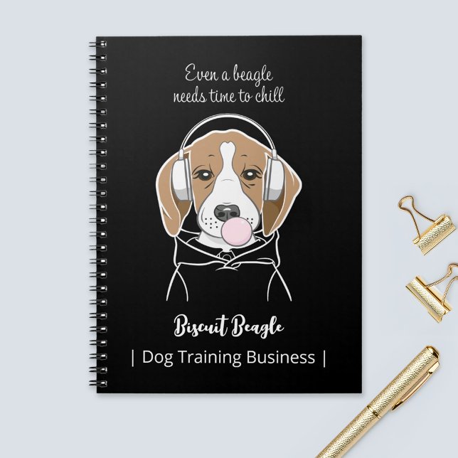Chilling Beagle with Bubblegum Cute Funny Dog Notebook (Creator Uploaded)