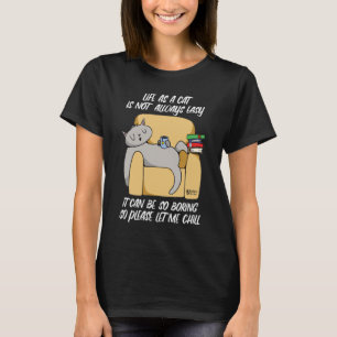 Chilling Cat Women Black T-Shirt