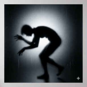 Chilling Contorted Silhouette Poster