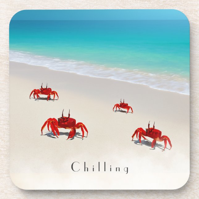Chilling – Customizable Cute Cork Coaster (Front)