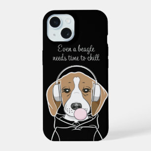 Chilling Dog with Bubblegum Cute Funny Beagle iPhone 15 Case