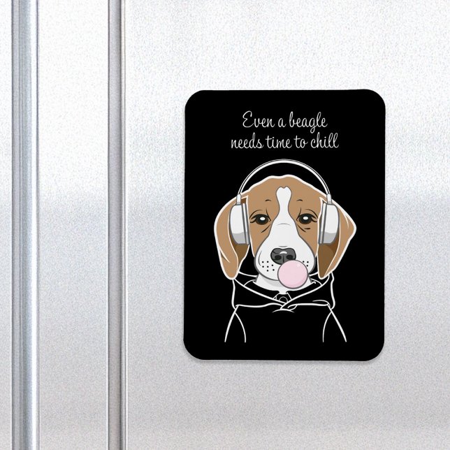 Chilling Dog with Bubblegum Cute Funny Beagle Magnet (Creator Uploaded)