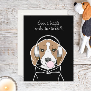 Chilling Dog with Bubblegum Cute Funny Beagle Postcard