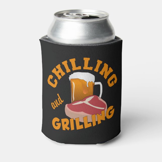 Chilling & Grilling custom monogram can cooler (Can Back)