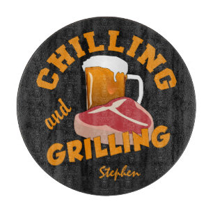 Chilling & Grilling custom name cutting board