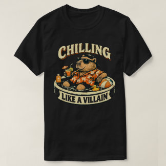 Chilling Like a Villain Funny Bear Summer Pool  T-Shirt