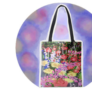 Chilling Multicolor Painting Brilliant Flowers To Tote Bag