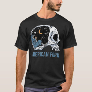 Chilling Skeleton American Fork T-Shirt