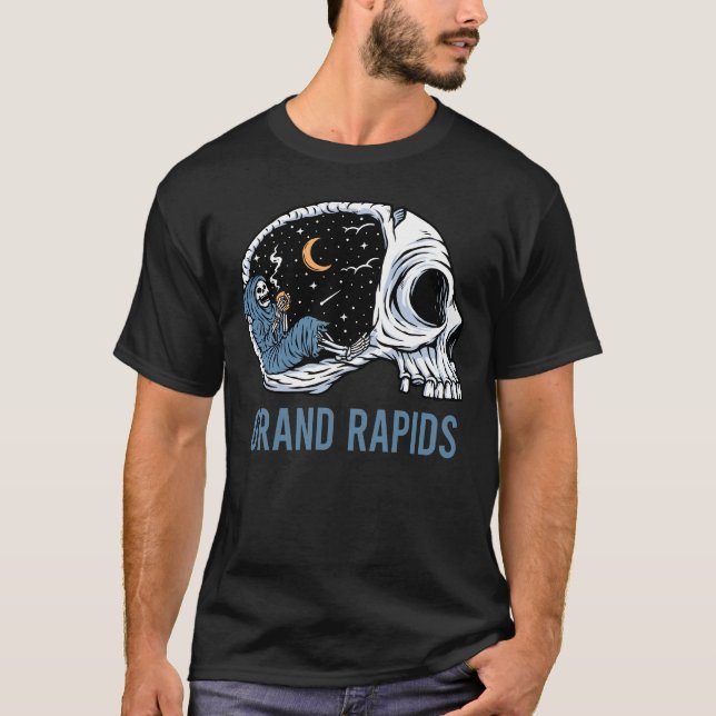Chilling Skeleton - Grand Rapids T-Shirt (Front)